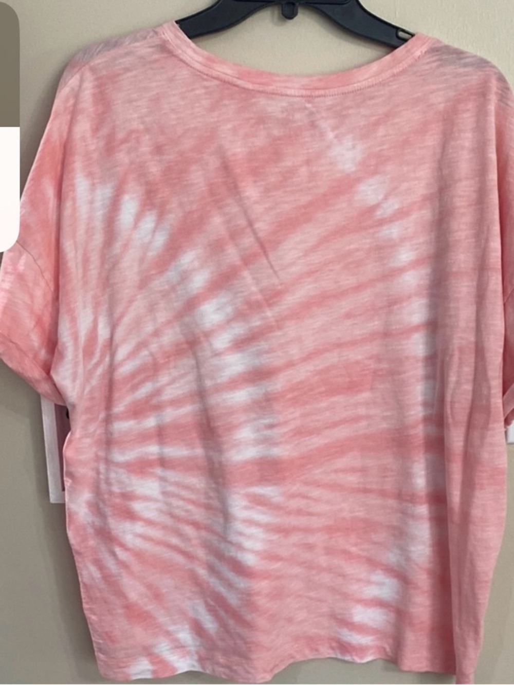 Time & True Pink & White Tie-Dye Short Sleeve Tee